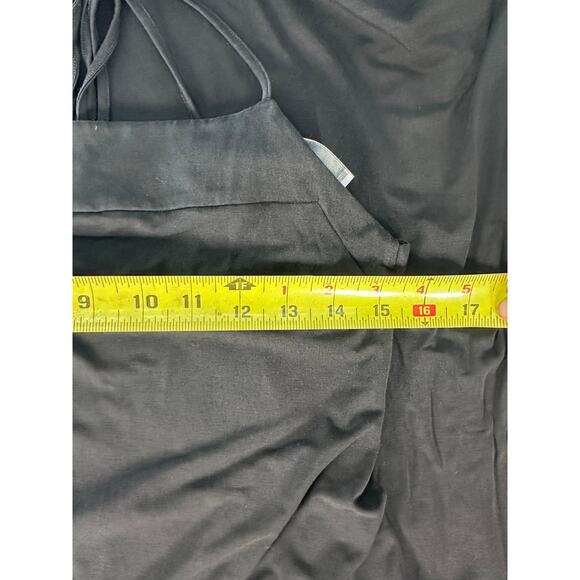 Modern Citizen Women’s sz M Liliana Black Cupro Slinky Midi Dress Lace Up Back - Picture 8 of 13